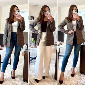 Stylish Plaid Blazer Jacket